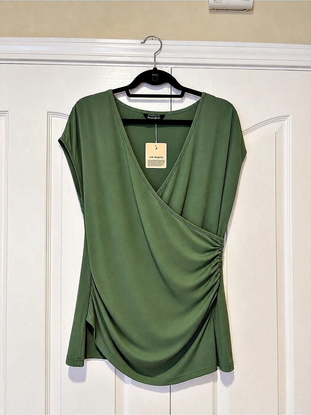 BloomChic Draped Ruched Tunic in Green NWT